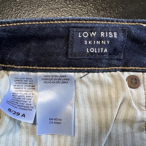 Lucky Brand Jeans 8/29 Dark Wash Blue Lolita Skinny Low Rise Ankle 25" Inseam - Picture 6 of 11